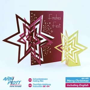 Plotterdatei für eine Popup-Weihnachtskarte und Tischdekoration - von ARNi-Plott