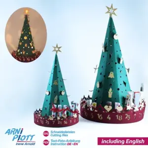 SVG Datei zum Plotten eines Adventskalenders für Schokoriegel, Rubbellose, Sprüche ...