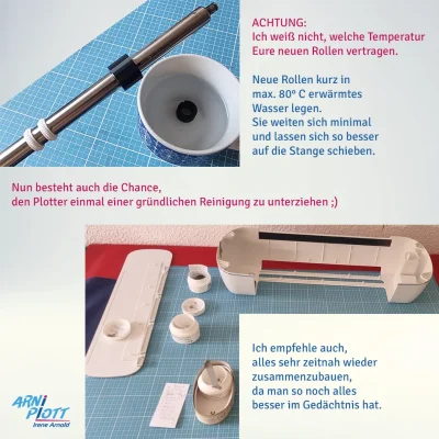 Cricut Maker Gummirollen tauschen neue Gummirollen