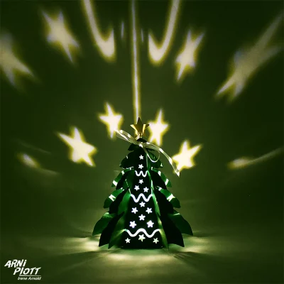Leuchtender Weihnachtsbaum in Grüntönen - Geschenkverpackung als Tannenbaum - Plotterdatei von ARNi-Plott